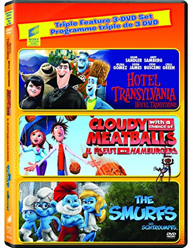 CLOUDY WITH A CHANCE OF MEATBALLS   HOTEL TRANSYLVANIA   THE SMURFS (BILINGUAL) Hot on Sale