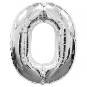 Number 0 Silver Foil Balloon 66x86cm Hot on Sale