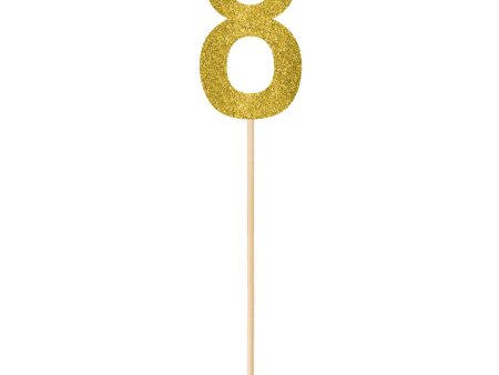 #8 Gold Large Glitter Pick Supply