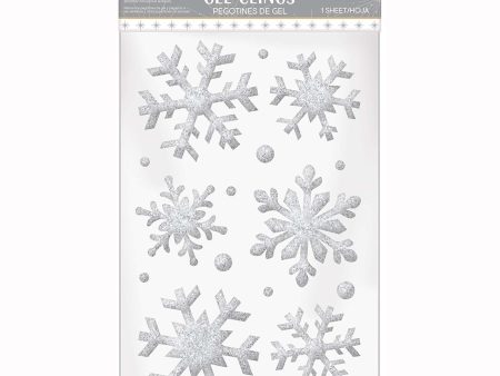 Snowflakes Small Glitter Gel Cling Fashion