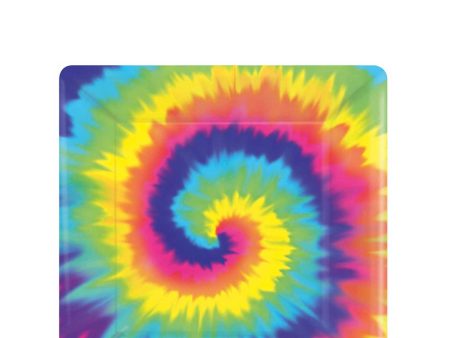 Feeling Groovy Square Plate 7in, 8pcs Hot on Sale