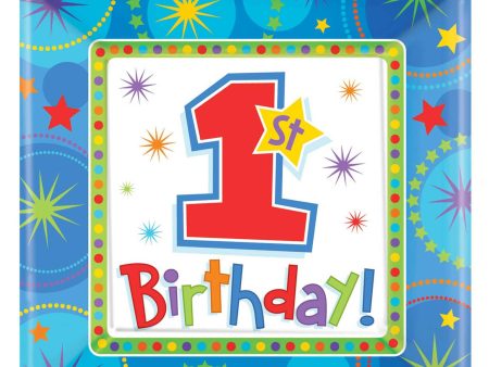 One-Derful Birthday Boy Square Plate 10in, 8pcs Online now