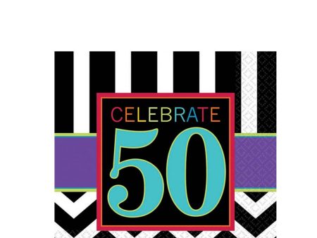 50th Celebration Beverage Tissues For Cheap