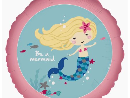 Be a Mermaid Round Foil Balloon 45cm Hot on Sale