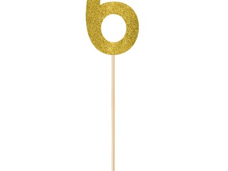 #6 Gold Large Glitter Pick For Cheap