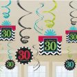 30th Birthday Swirl Decoration 12pcs Cheap