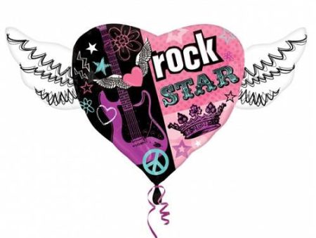 Rocker Girl Heart Wings Supershape Balloon 33in Online Hot Sale