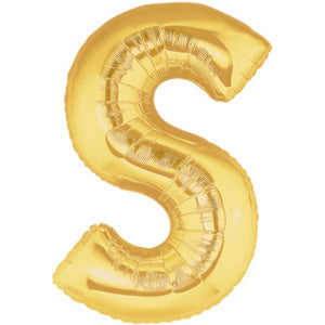 Letter S Gold Foil Balloon 100cm Supply