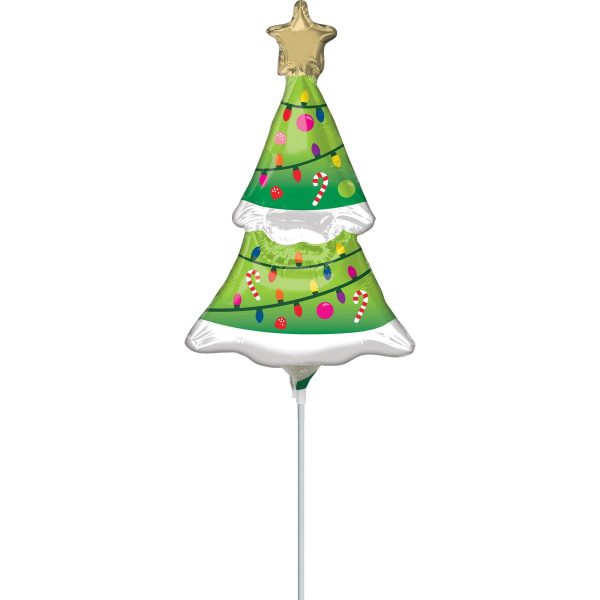 Lighted Christmas Tree Mini Shape Foil Balloon 22x35cm Online Hot Sale