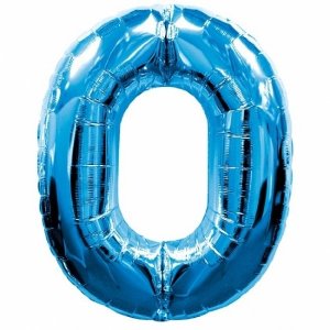 Number 0 Blue Foil Balloon 66x86cm Cheap