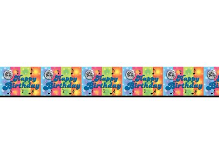 Disco Happy Birthday Banner Roll 40ft x 18in Supply