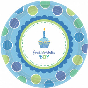 Sweet Little Cupcake Boy Paper Plates 7in, 8pcs Hot on Sale