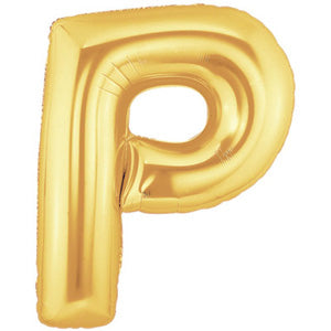 Letter P Gold Foil Balloon 100cm on Sale