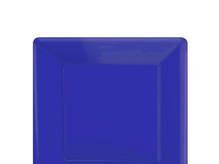 Bright Royal Blue Square Paper Plates 7in, 20pcs Online Hot Sale